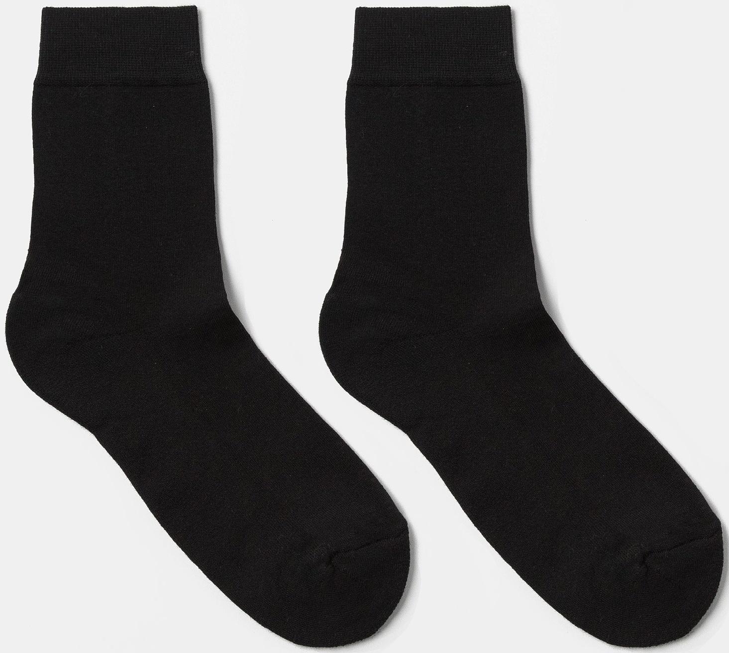 Носки мужские с махровым следом цвет чёрный, размер 29-31