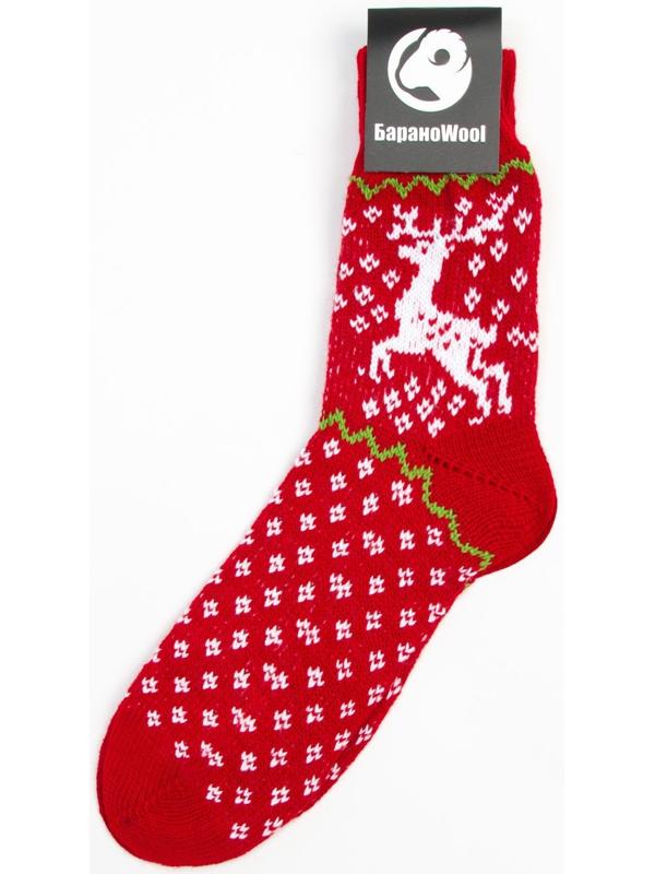 Носки женские шерстяные, цвет красный, размер 23-25