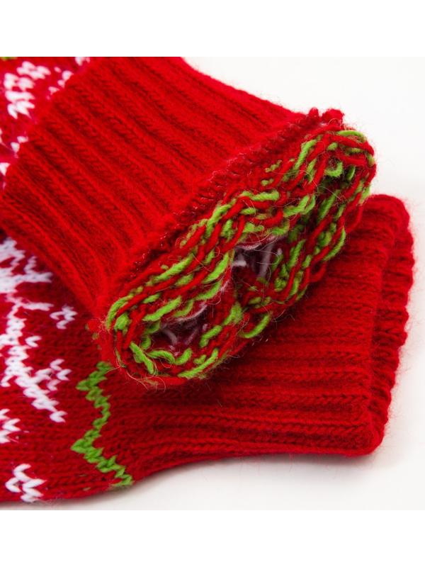 Носки женские шерстяные, цвет красный, размер 23-25