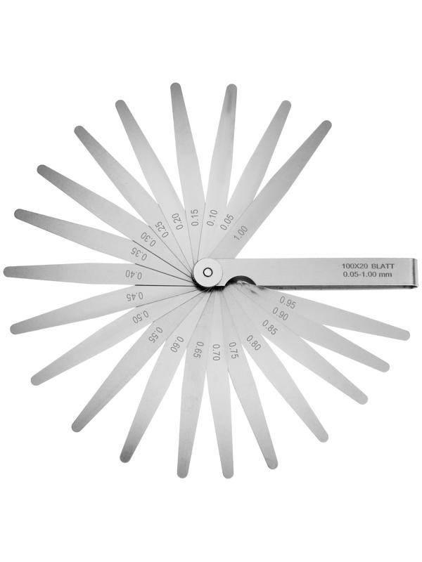 Набор щупов для измерения зазоров ТУНДРА, 0.05 - 1 мм, шаг 0.05 мм, 20 шт.