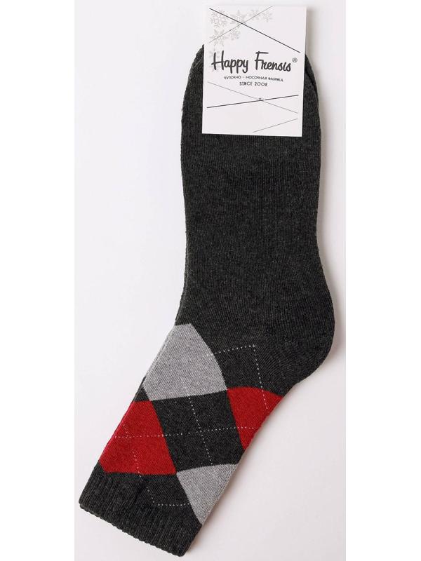 Носки мужские махровые, цвет тёмно-серый, размер 27-29