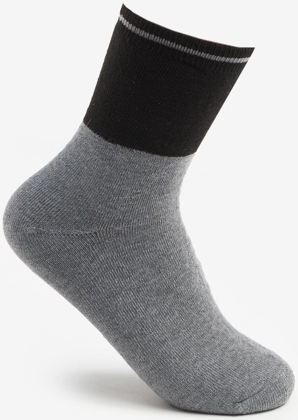 Носки женские махровые, цвет серый/черный, размер 23-25
