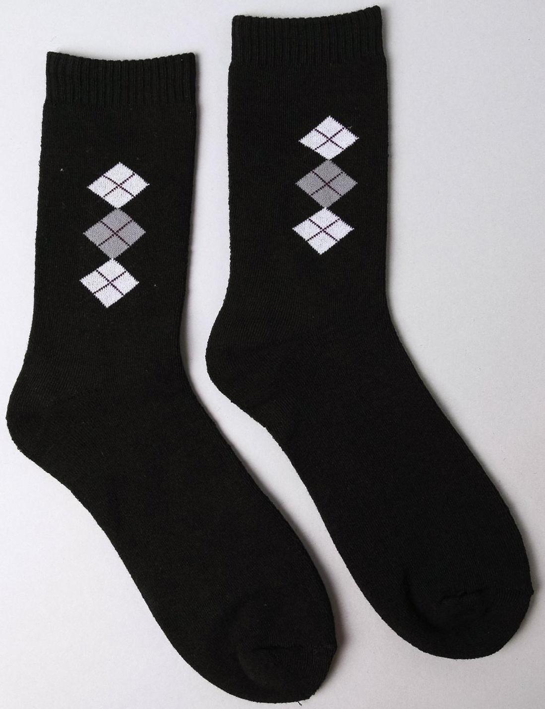 Носки мужские махровые, цвет чёрный, размер 25-27