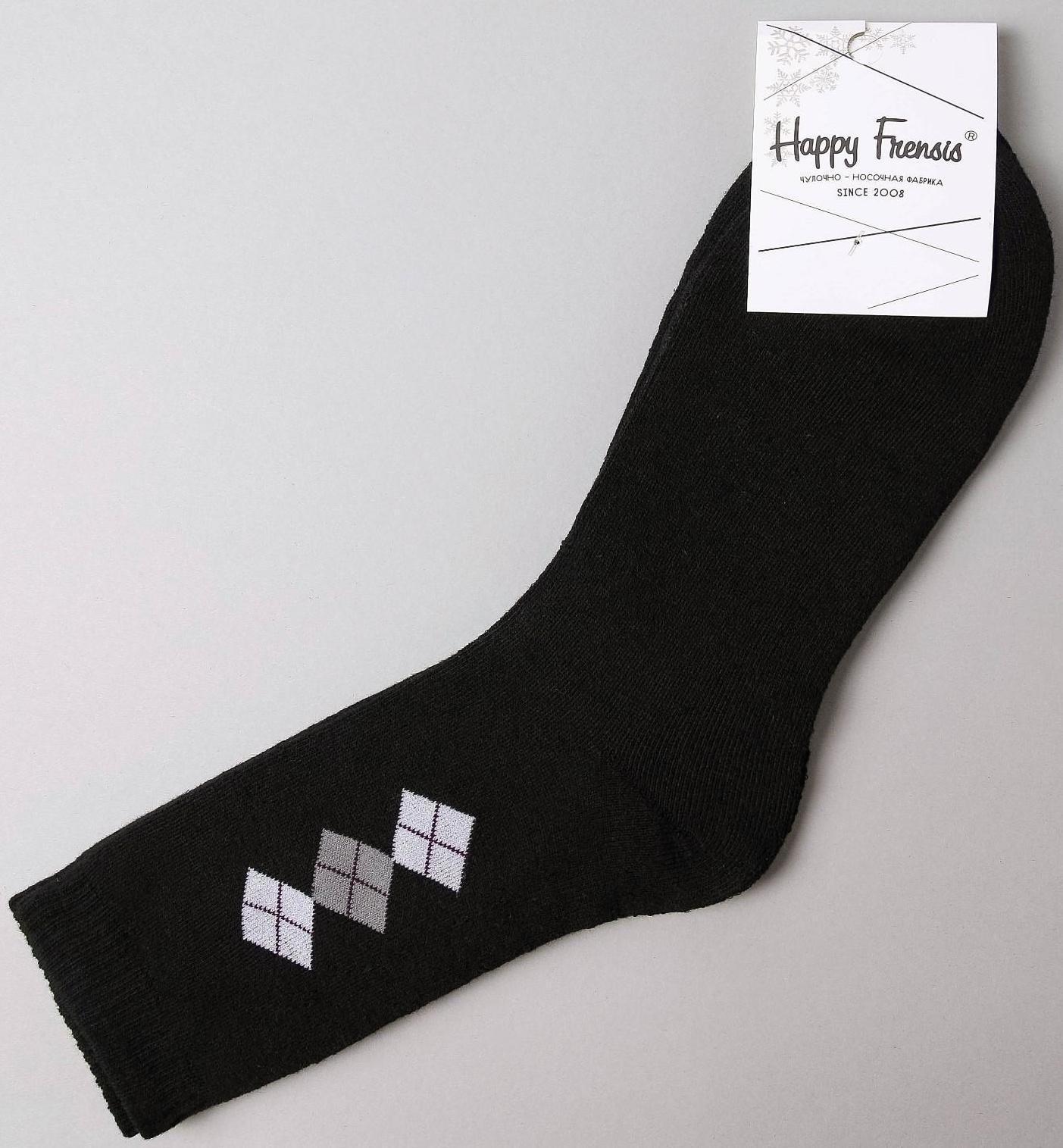 Носки мужские махровые, цвет чёрный, размер 25-27