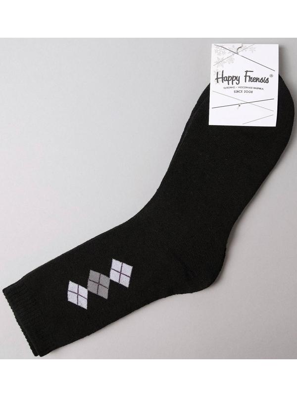 Носки мужские махровые, цвет чёрный, размер 25-27