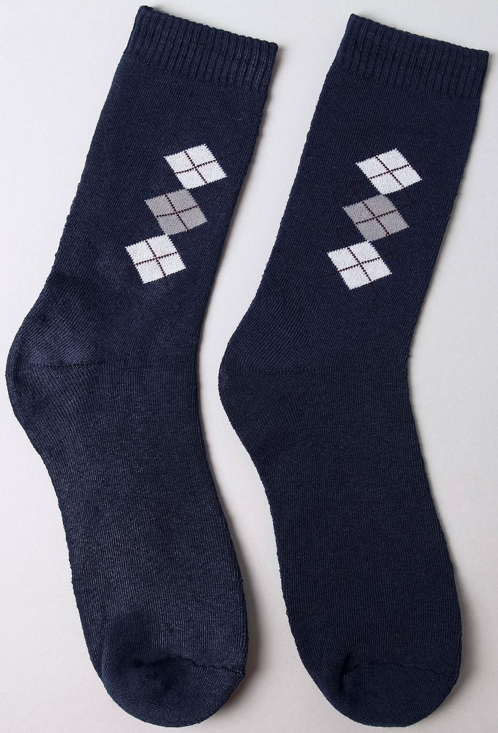 Носки мужские махровые, цвет тёмно-синий, размер 27-29