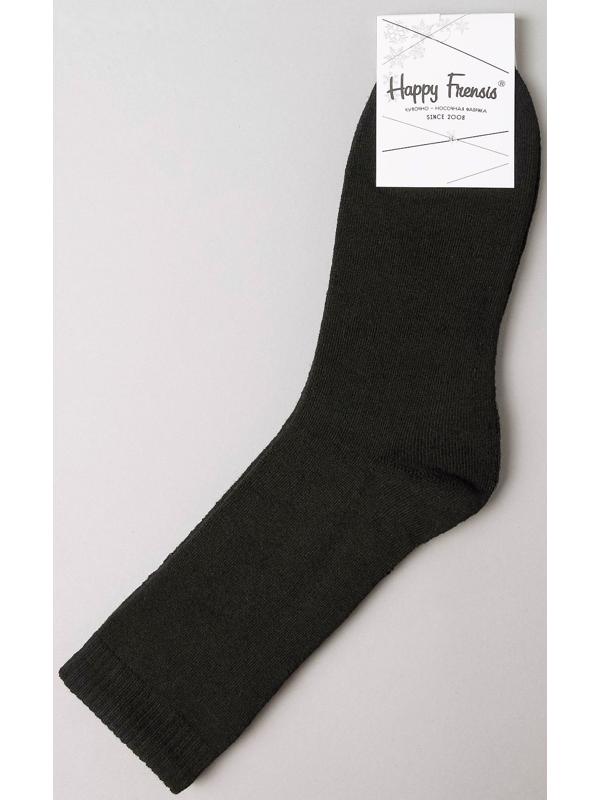 Носки мужские махровые, цвет чёрный, размер 27-29