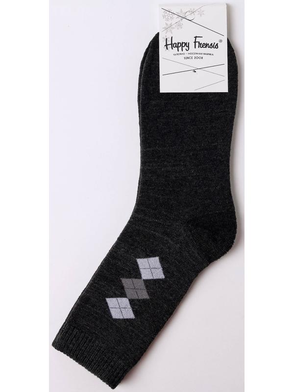 Носки мужские махровые, цвет тёмно-серый, размер 27-29