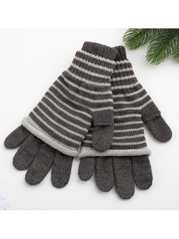 Перчатки женские, цвет тёмно-серый, размер 18