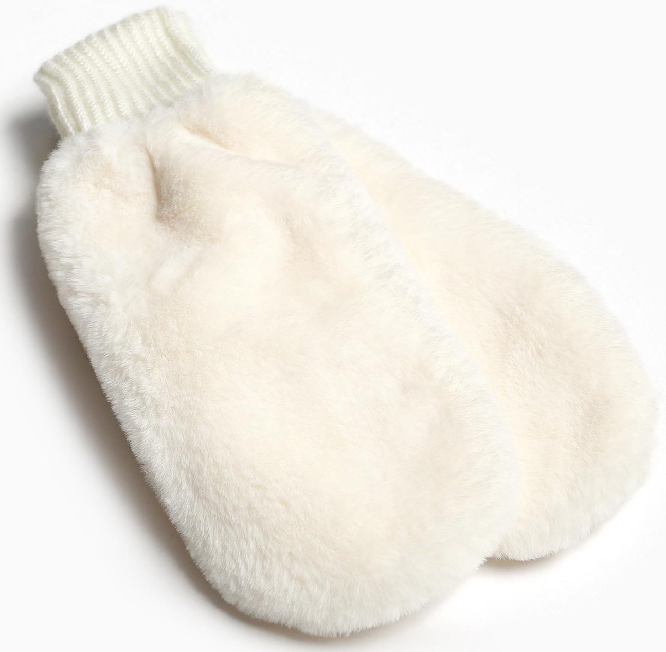 Варежки женские, цвет бежевый, размер 18