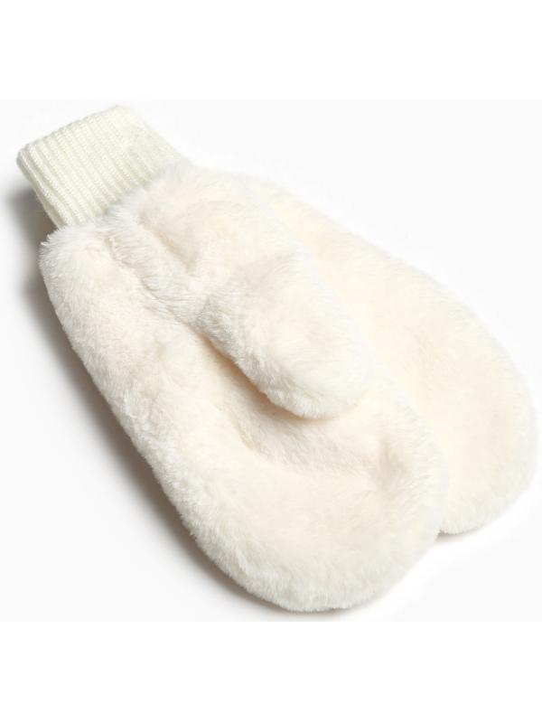 Варежки женские, цвет бежевый, размер 18