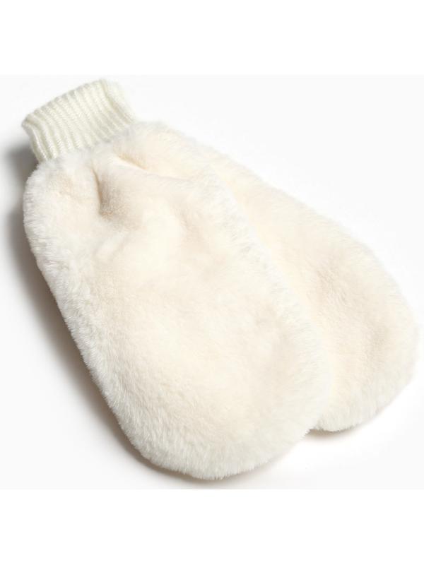 Варежки женские, цвет бежевый, размер 18