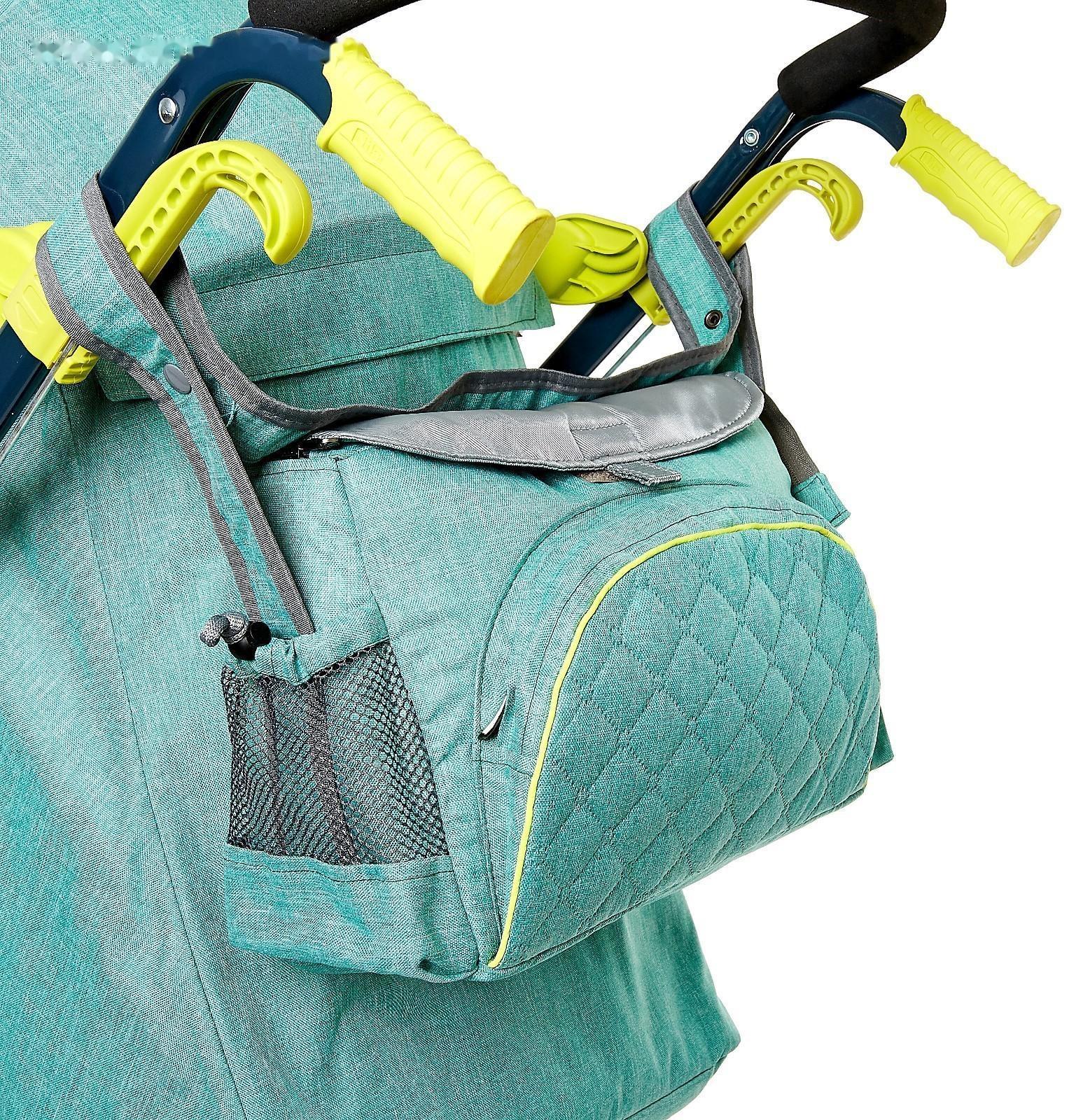 Санки-коляска «Ника Детям НД 7-7», дизайн в джинсовом стиле, цвет зелёный, с механизмом качания