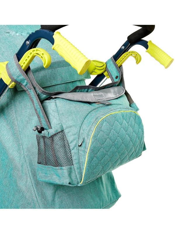 Санки-коляска «Ника Детям НД 7-7», дизайн в джинсовом стиле, цвет зелёный, с механизмом качания