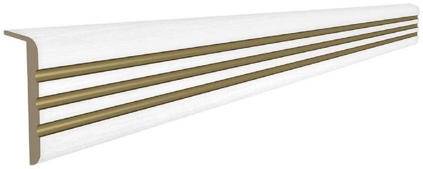 Наличник экошпон каннелюр телескоп Белое дерево / патина золото, 80х10х2140