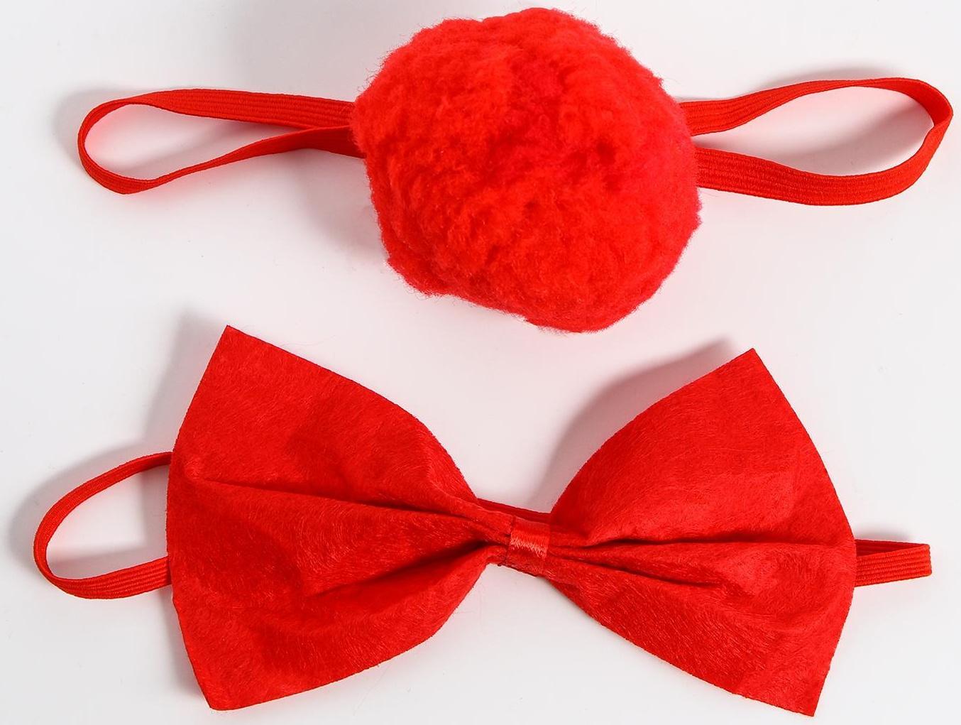 Карнавальный набор «Клоун», нос, бабочка