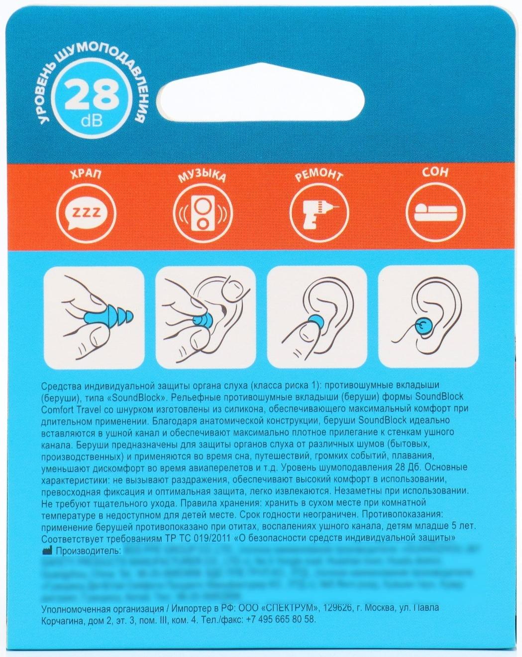 Силиконовые беруши на шнурке 