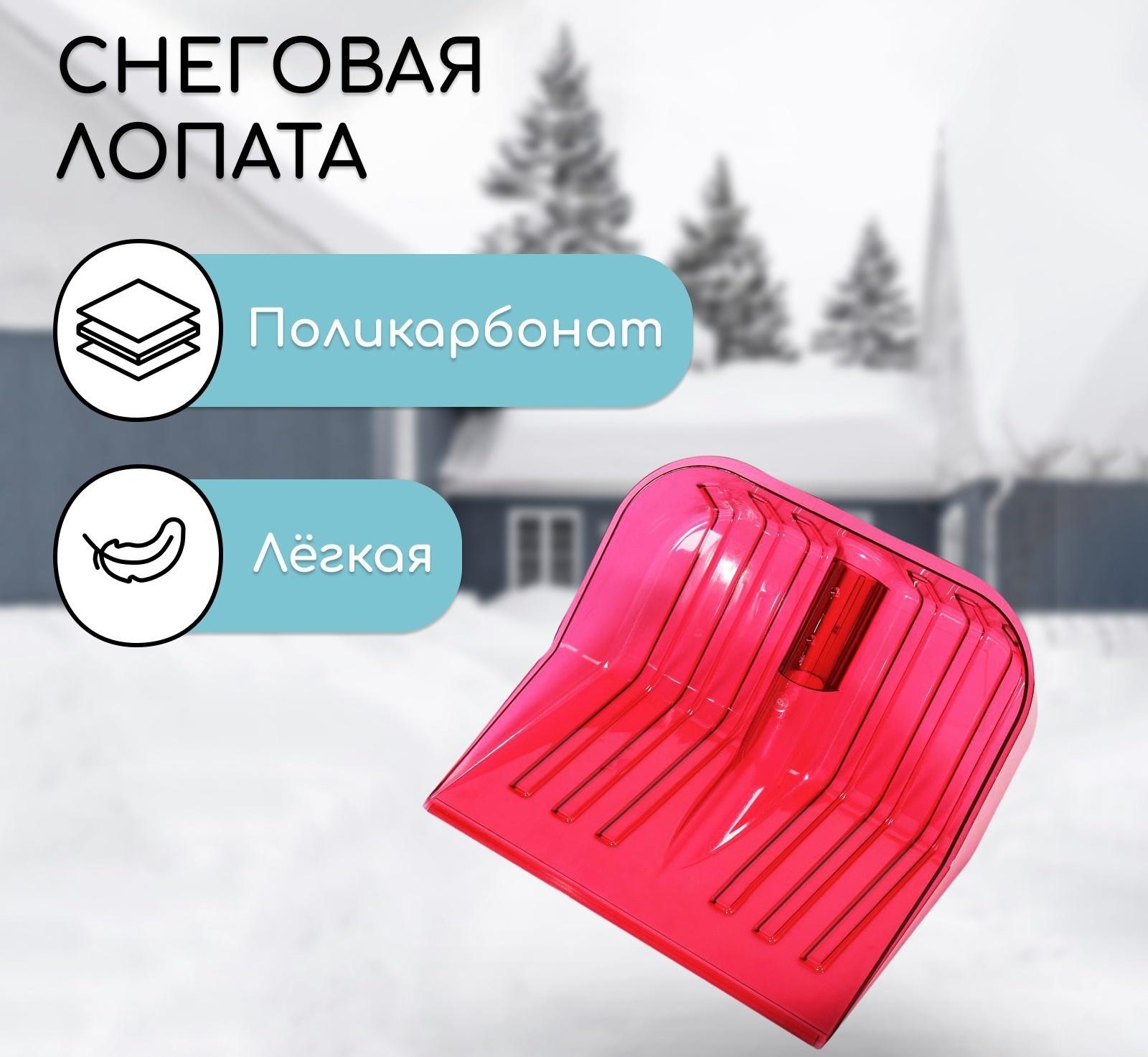 Ковш лопаты из поликарбоната, 430 × 420 мм, без планки, тулейка 32 мм, МИКС