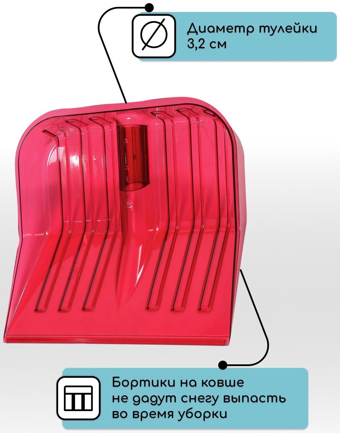 Ковш лопаты из поликарбоната, 430 × 420 мм, без планки, тулейка 32 мм, МИКС