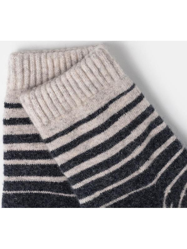 Носки мужские из монгольской шерсти в полоску, цвет серый, размер 27 (40-42)