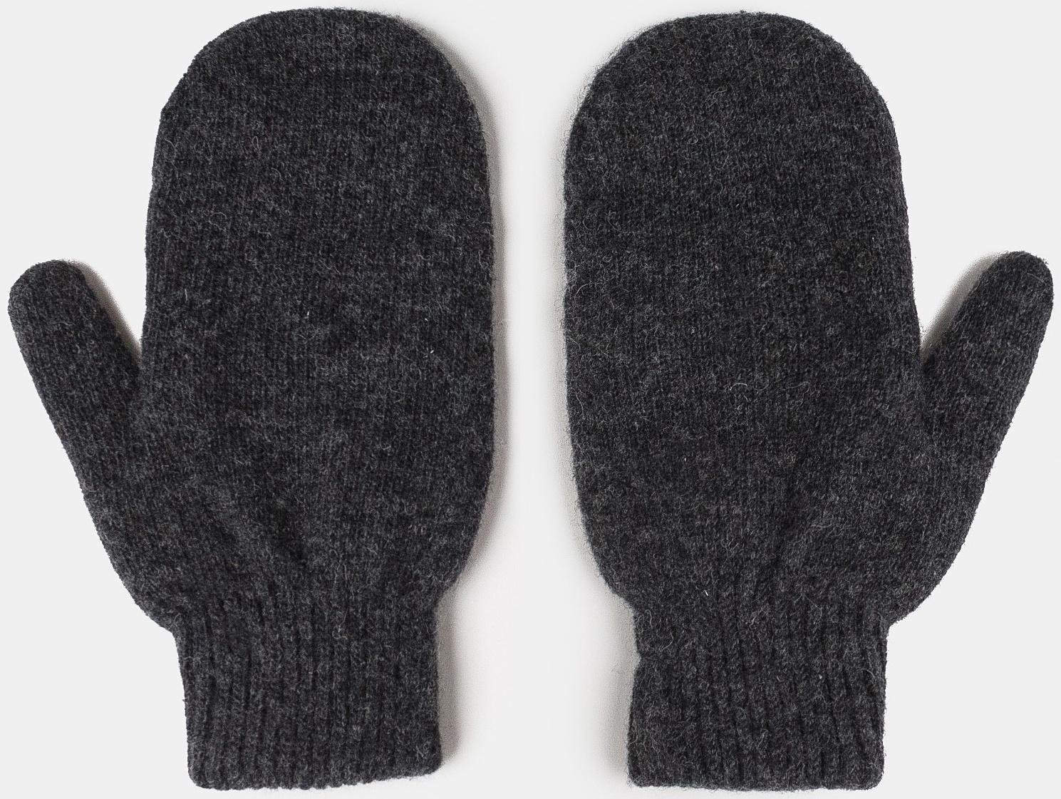 Варежки мужские из монгольской шерсти, цвет чёрный, размер 8-9