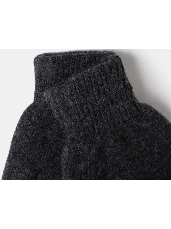 Варежки мужские из монгольской шерсти, цвет чёрный, размер 8-9