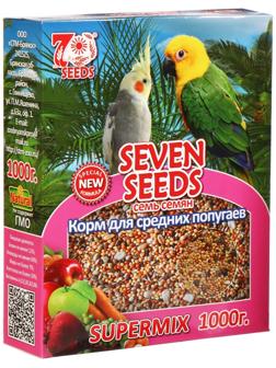 Корм Seven Seeds SUPERMIX для средних попугаев, 1 кг