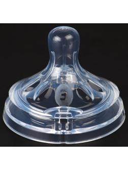 Соска силиконовая, антиколик., широкое горло, +6мес., быстрый поток