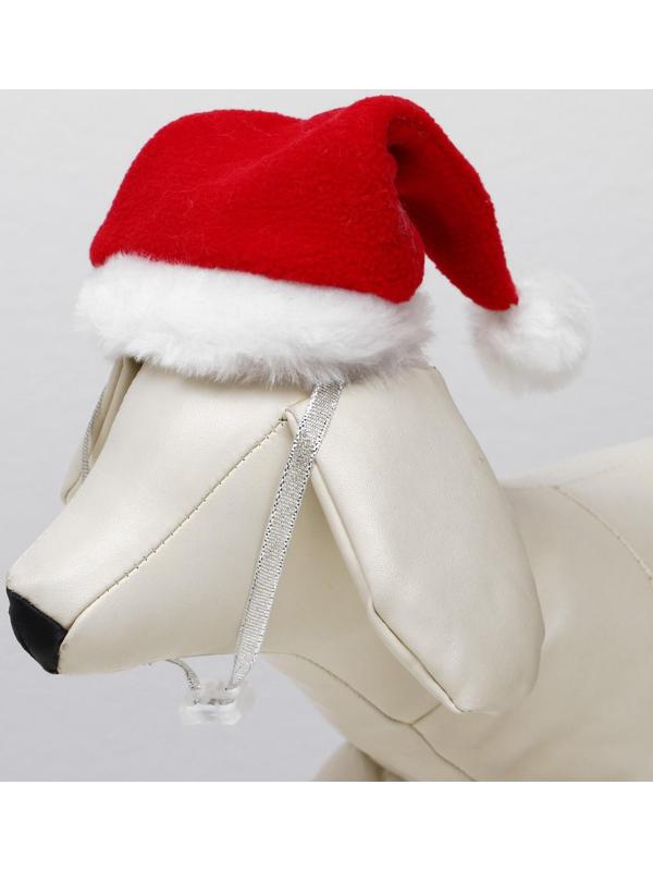 Колпак новогодний для собак, XS-S (высота 12 см, обхват головы 22 см), микс