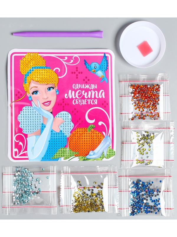 Алмазная мозаика на шкатулке «Однажды мечта сбудется», Принцессы: Золушка, 14 x 13,6 см