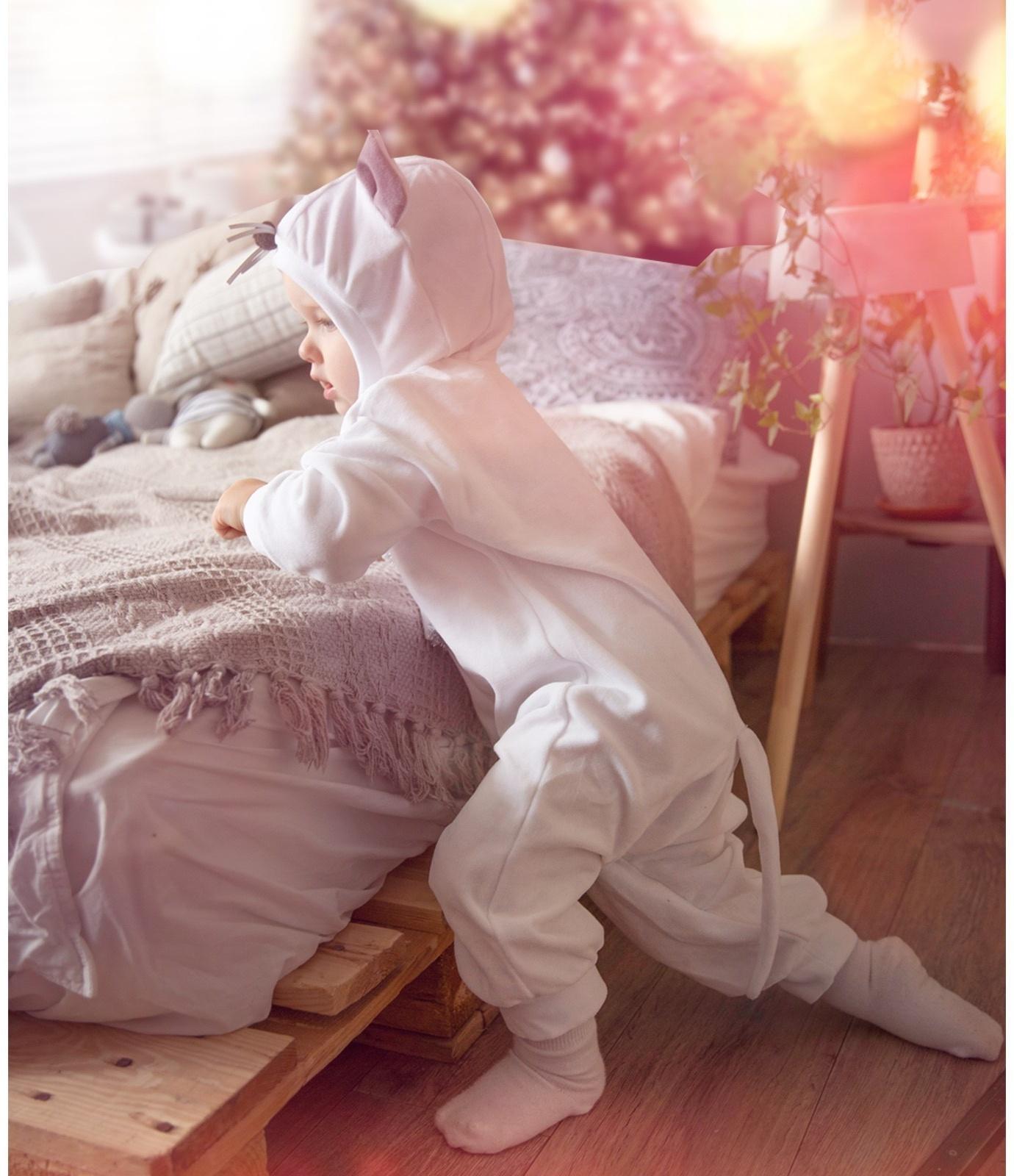 Карнавальный костюм для малышей «Мышонок с бабочкой», велюр, хлопок, рост 74-92 см