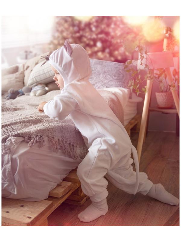 Карнавальный костюм для малышей «Мышонок с бабочкой», велюр, хлопок, рост 74-92 см