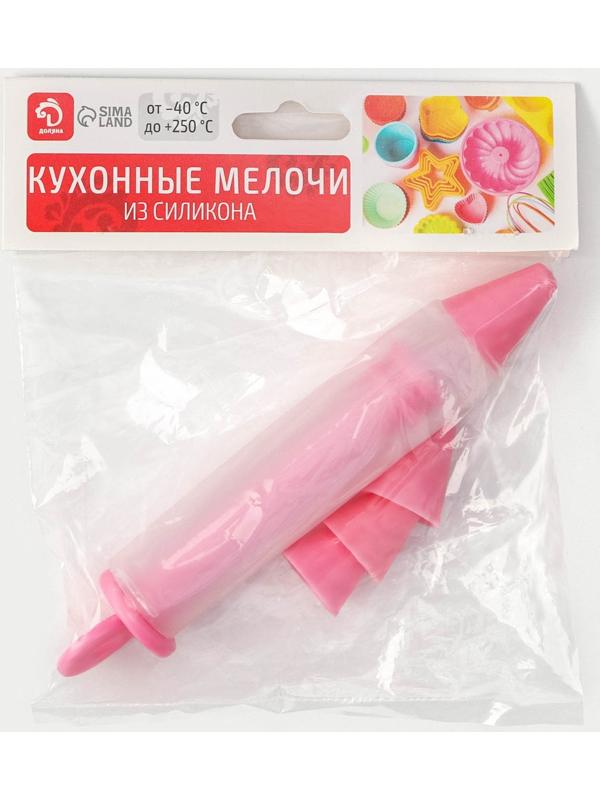 Шприц кондитерский Доляна «Силиса», 4 насадки, 15×2,5×2,5 см