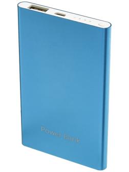 Внешний аккумулятор LuazON PB-19, 4000 мАч, USB, 1 А, индикатор, металл, синий