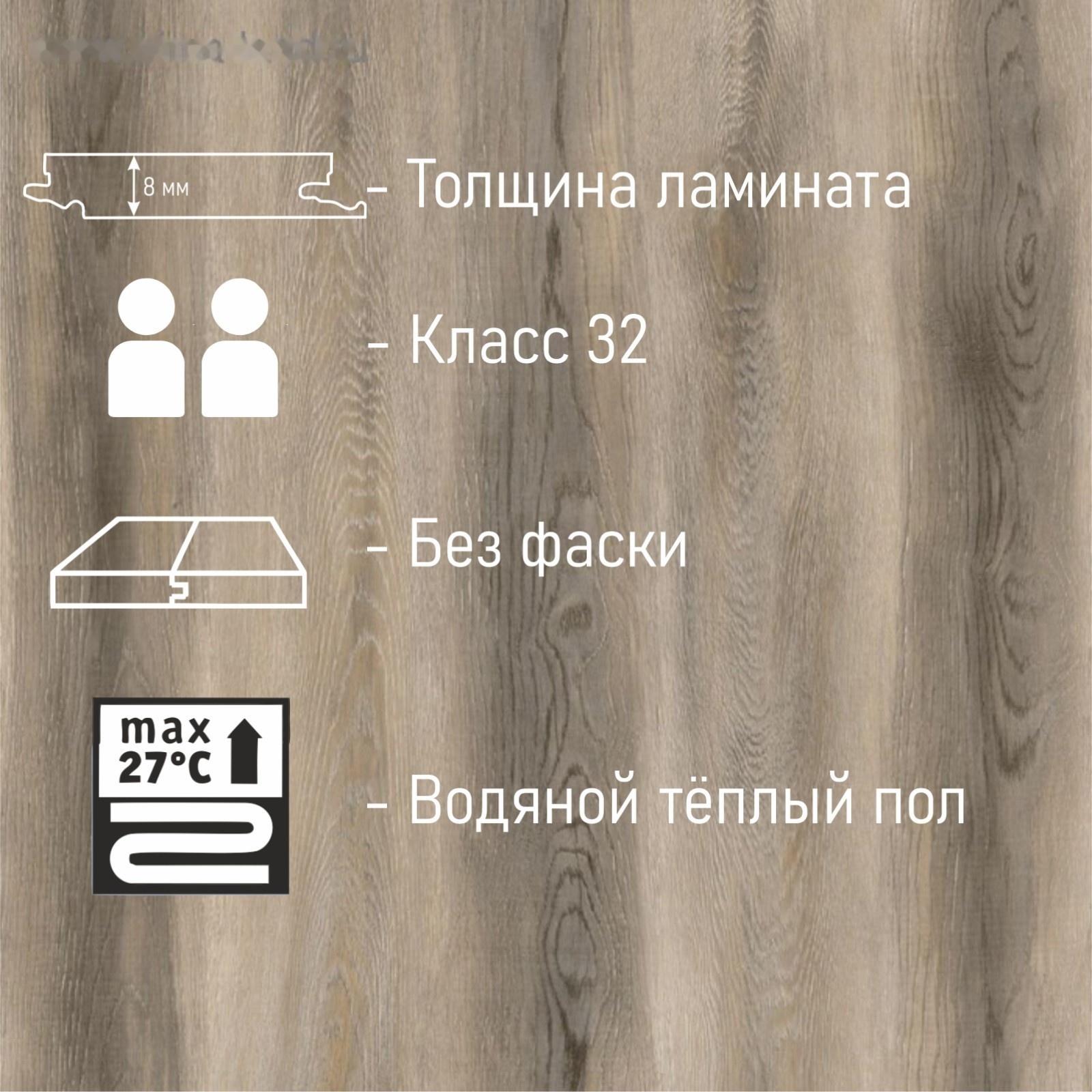 Ламинат Galaxy Дуб Лунный, 32 класс, 8 мм, 2,13 м2