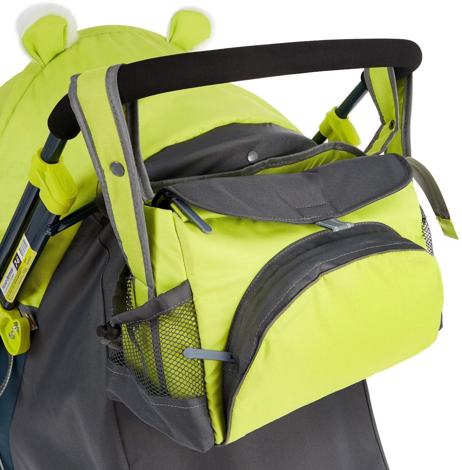 Санки коляска «Ника Детям НД 7-6», рисунок с жирафом, цвет лимонный, механизм качания