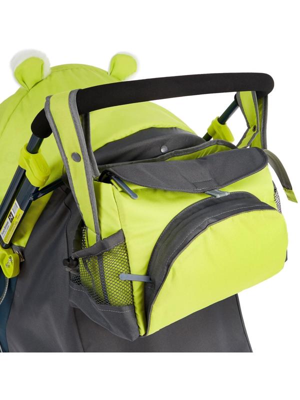 Санки коляска «Ника Детям НД 7-6», рисунок с жирафом, цвет лимонный, механизм качания