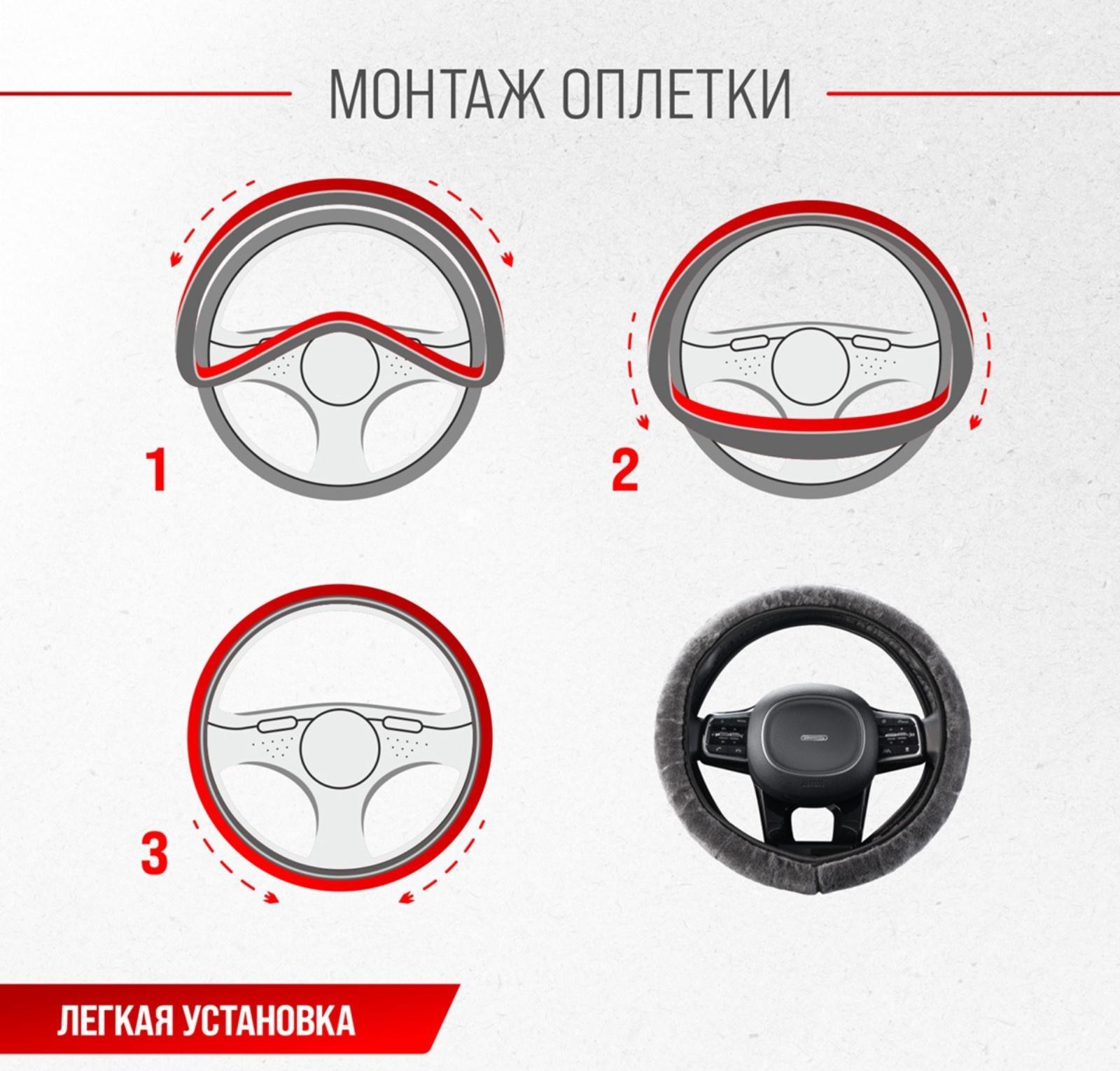 Оплетка Skyway Arctic-6, размер M, серый, искусственный мех, S01107030