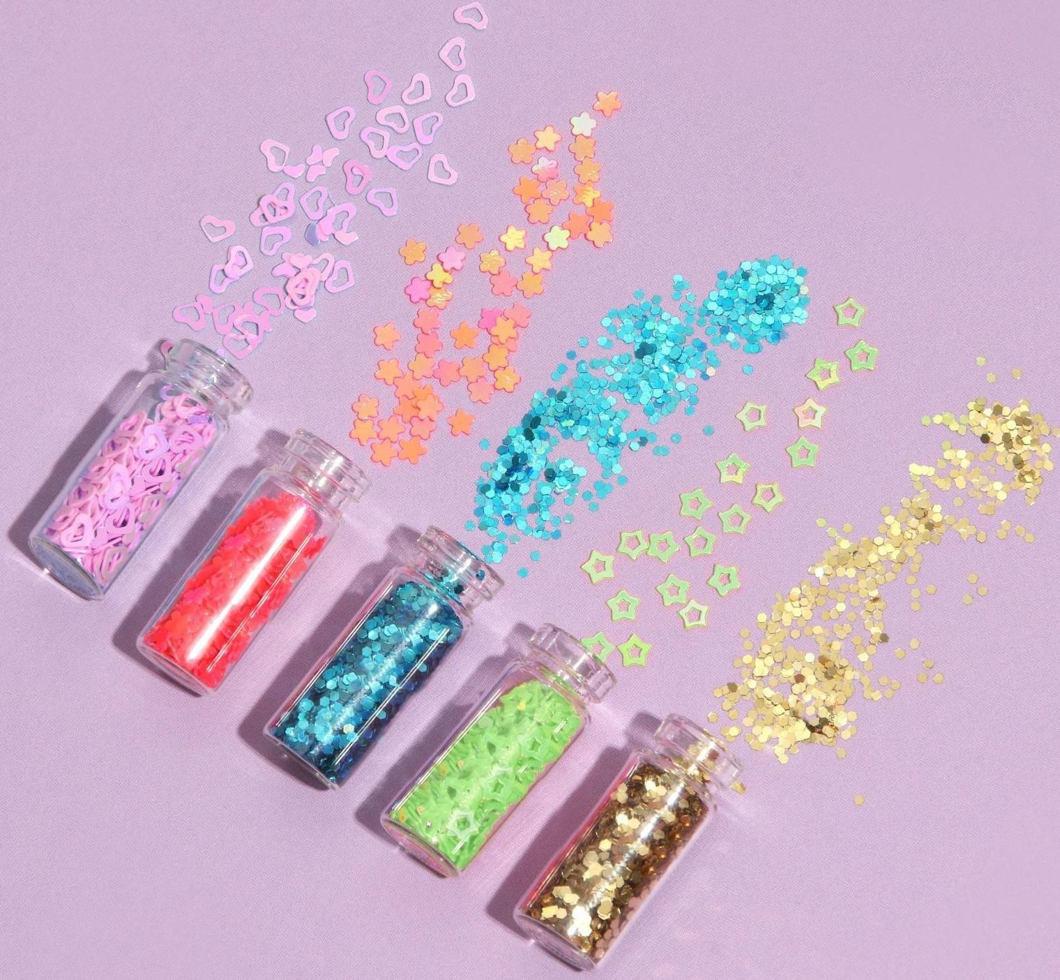 Ассорти для декора, в пластиковом органайзере, набор 24 бутылочки, разноцветные