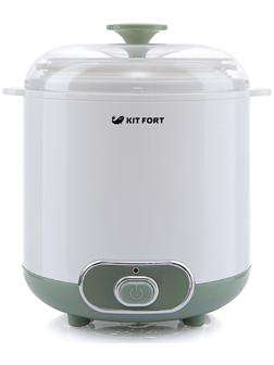 Йогуртница Kitfort КТ-2005, 20 Вт, 1.5 л, 1 ёмкость, пластик, бело-зелёная