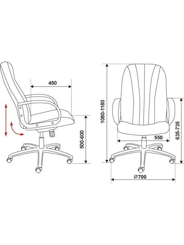 Кресло руководителя  T-898/#B черный,  искусственная кожа