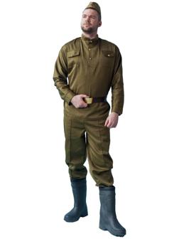 Карнавальный костюм «Солдат», пилотка, гимнастёрка, ремень, брюки, р. 54-56