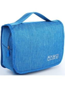 Косметичка-несессер на липучках, с крючком, цвет голубой