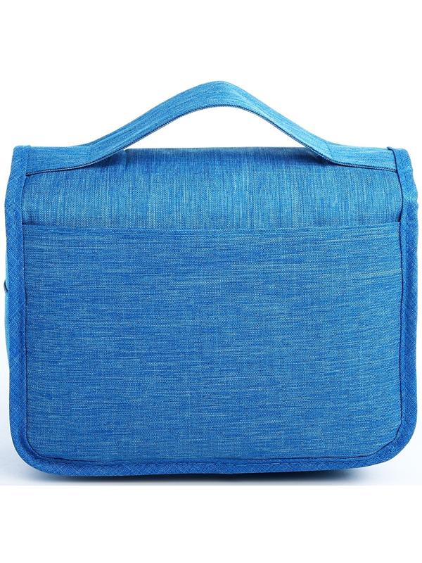 Косметичка-несессер на липучках, с крючком, цвет голубой