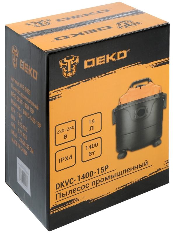 Пылесос DEKO DKVC-1400-15P 015-0033, 220 В, 1.2 кВт, 15 л, корпус пластик