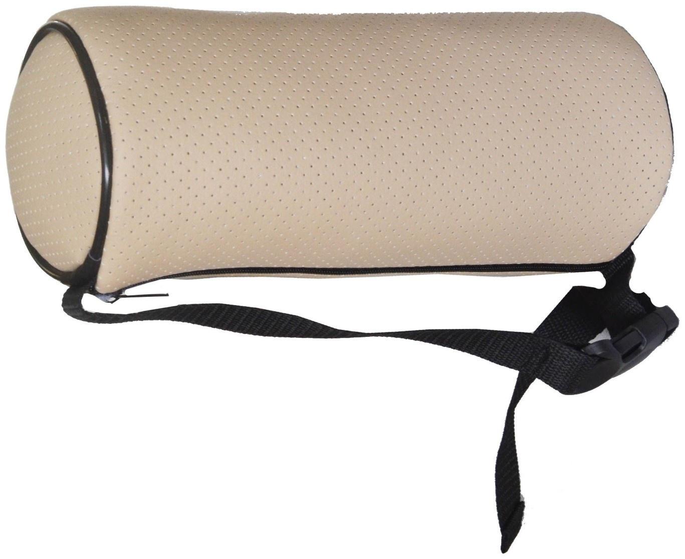 Подушка валик d10 см, на подголовник, бежевая