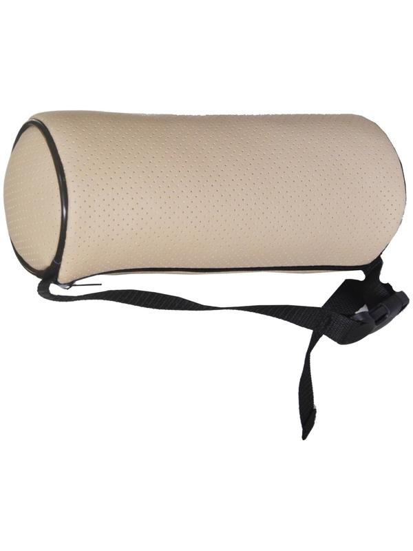 Подушка валик d10 см, на подголовник, бежевая