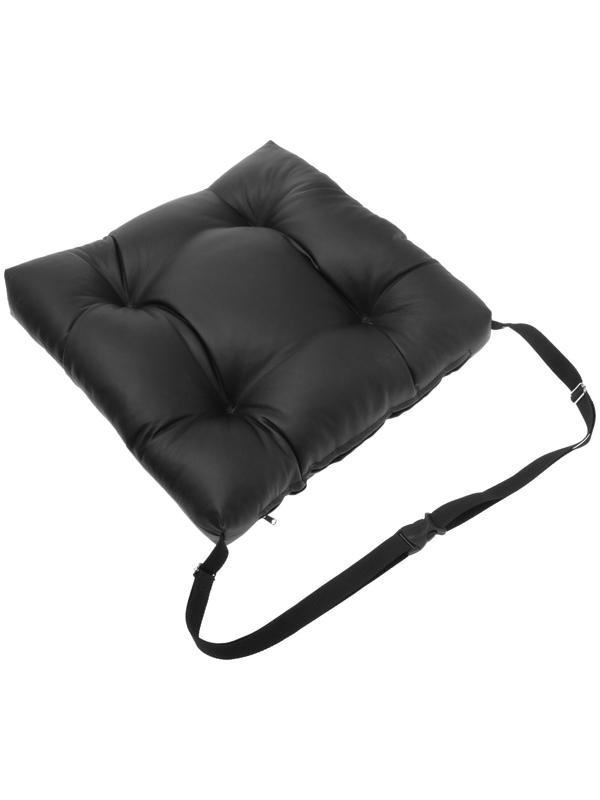 Подушка на сиденье из экокожи, с фиксирующим ремнем, черная