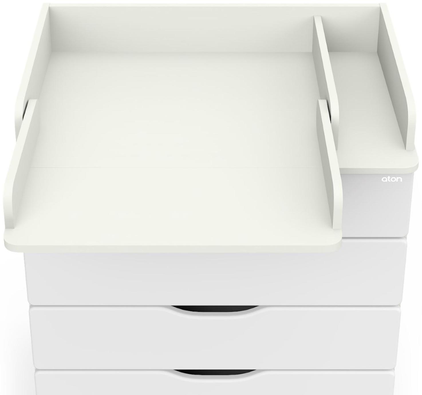 Комод детский с пеленальным столиком Сириус-2 Wood 804 ПВХ, белый премиум, 4 ящика