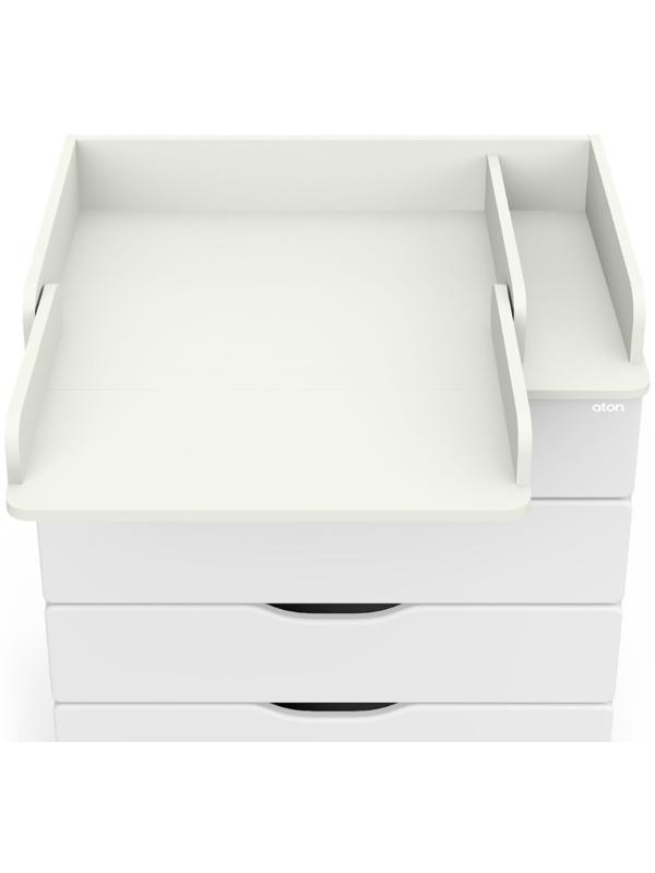 Комод детский с пеленальным столиком Сириус-2 Wood 804 ПВХ, белый премиум, 4 ящика